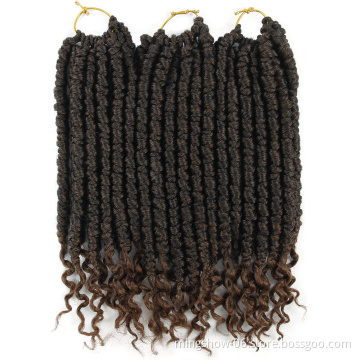 senegalese twist crochet hair ombre braiding hair curly ends synthetic new style thin crochet braids jumbo bundles